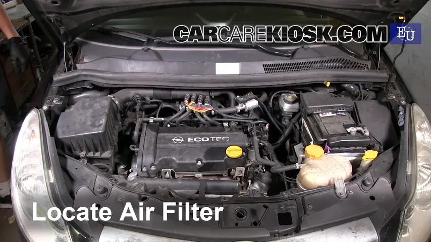 2008 Opel Corsa D 1.2L 4 Cyl. Filtre à air (moteur) Changement